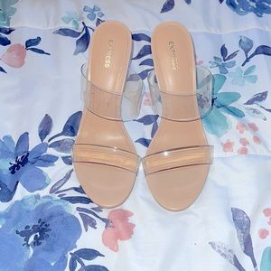 Express Clear Sandals/Heels (Size 10) *Never Worn*